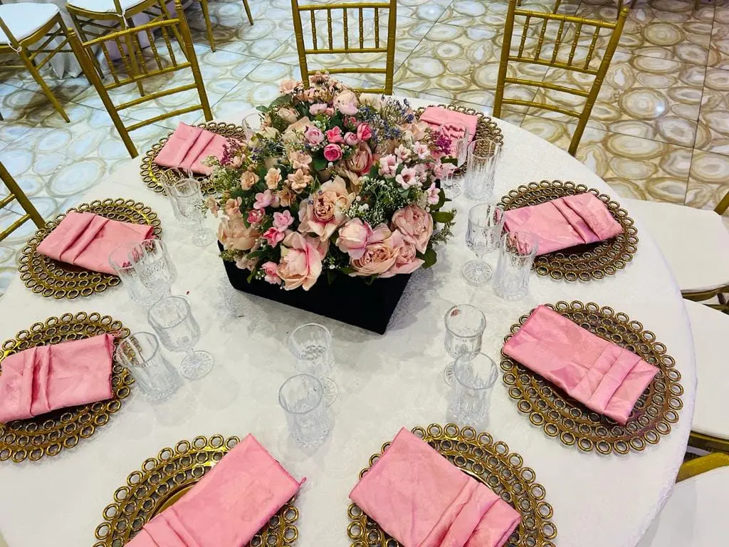 Celebration table setting at Garden Top Hotel Festac