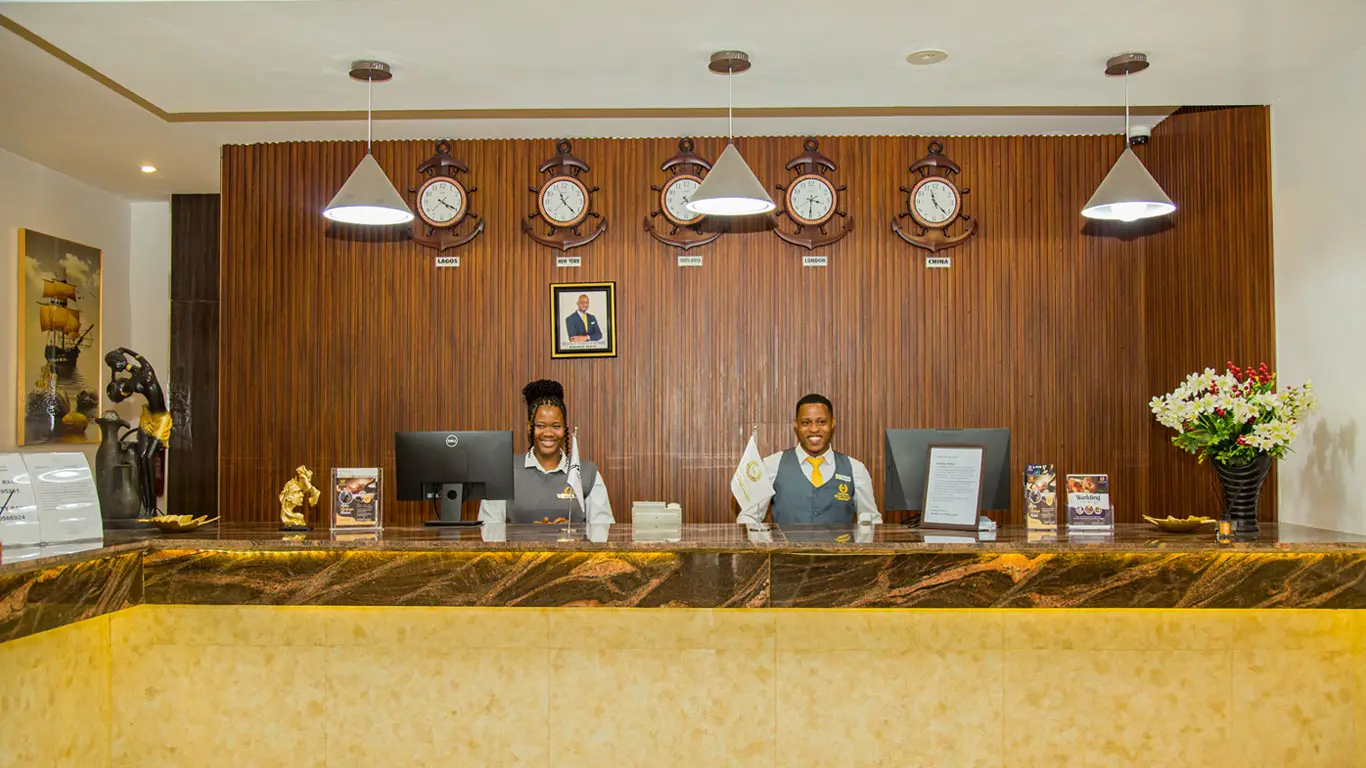 Garden Top Hotel Festac reception team
